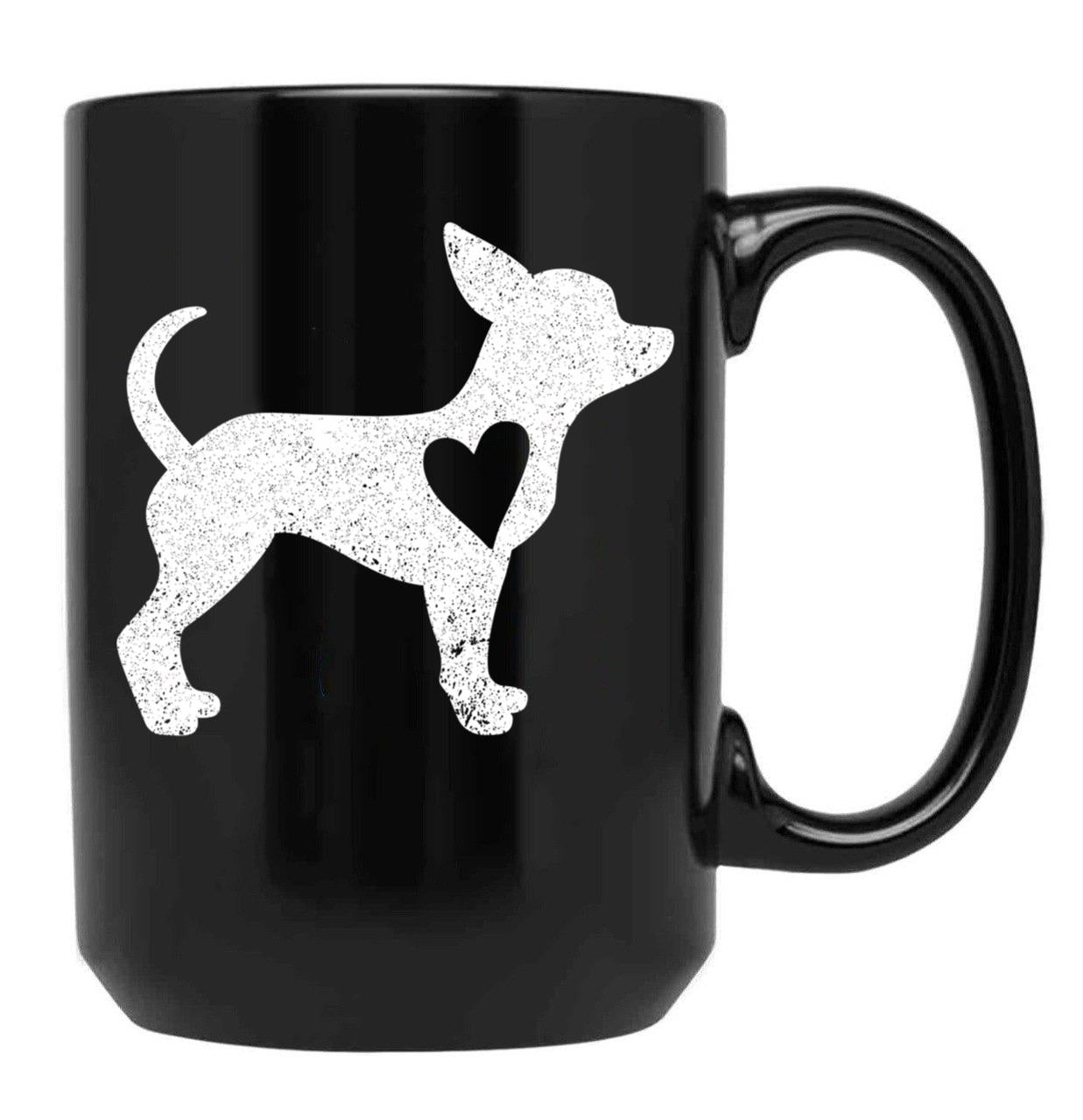 Chihuahua Dog Lover Black Coffee Mug, Gift Coffee Mug