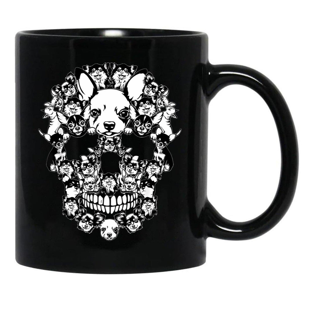 Chihuahua Skull Black Coffee Mug, Gift Coffee Mug - Black