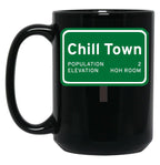 Chill Town Black Coffee Mug, Gift Coffee Mug