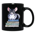 Chinchilla And Books Black Coffee Mug, Gift Coffee Mug - Black