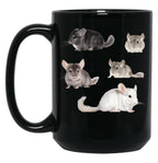 Chinchilla Sticker Pack Black Coffee Mug, Gift Coffee Mug