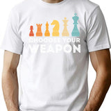 Choose Your Weapon Chess T-Shirt for Men & Women, T-Shirts Graphic Tee - White