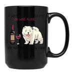 Chow Chow And Wine Funny Dog Black Coffee Mug, Gift Coffee Mug
