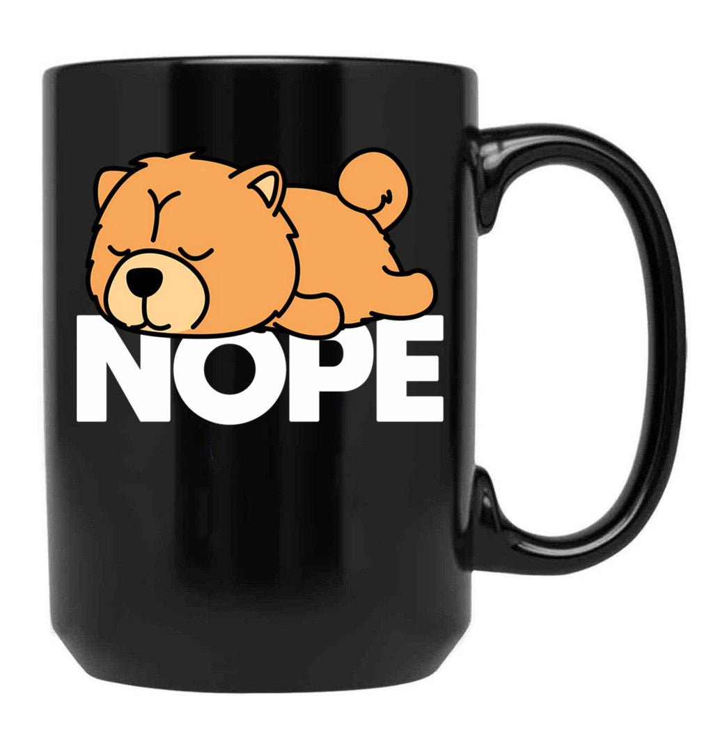 Chow Chow Dog Nope Black Coffee Mug, Gift Coffee Mug
