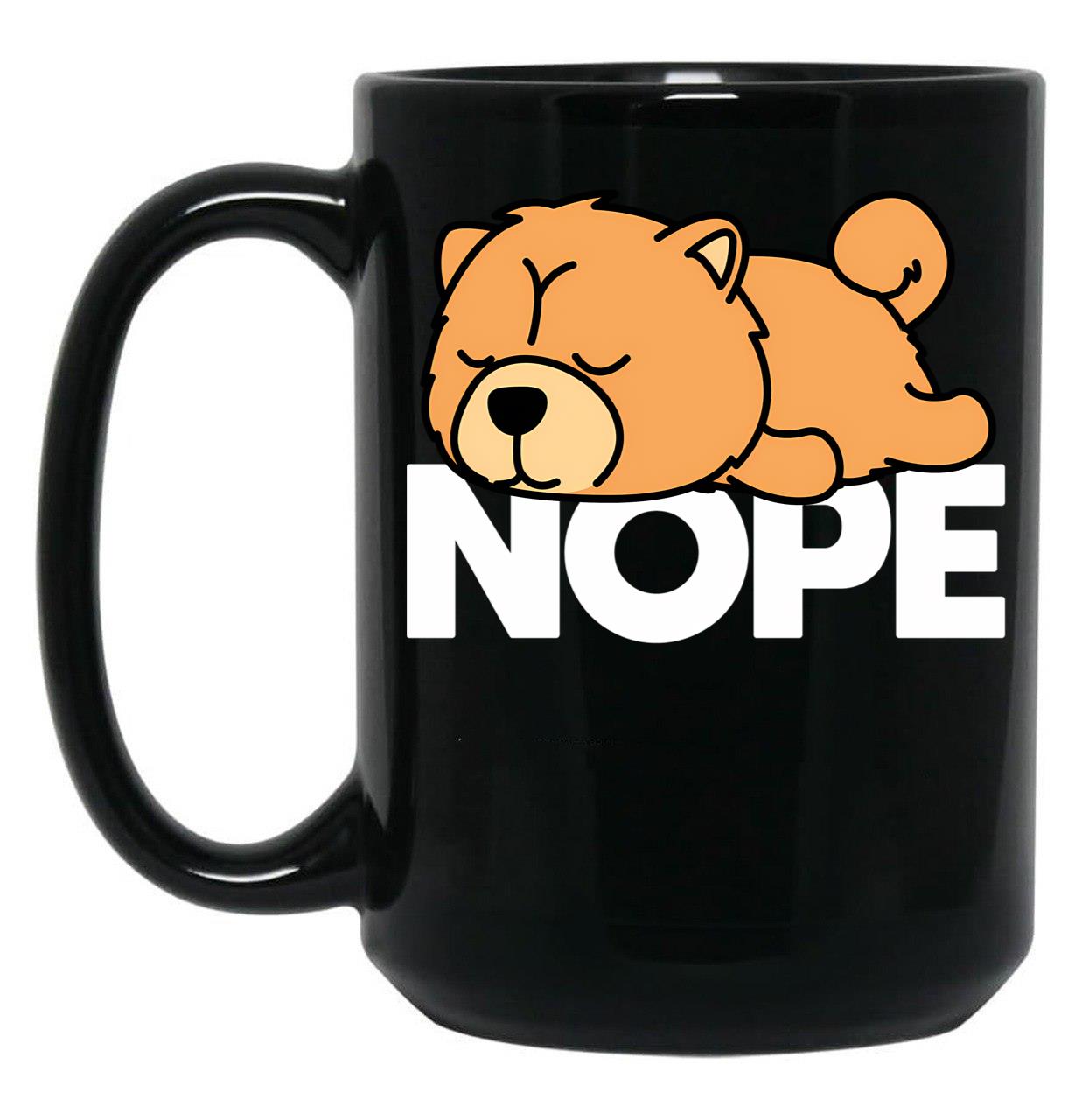 Chow Chow Dog Nope Black Coffee Mug, Gift Coffee Mug