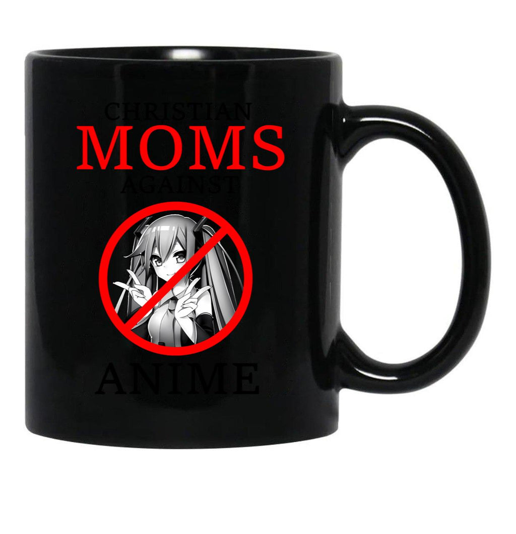 Christian Moms Against Anime Black Coffee Mug, Gift Coffee Mug - Black
