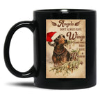 Christmas Angel Dachshund Dog Santa Hat Quotes Xmas Black Coffee Mug