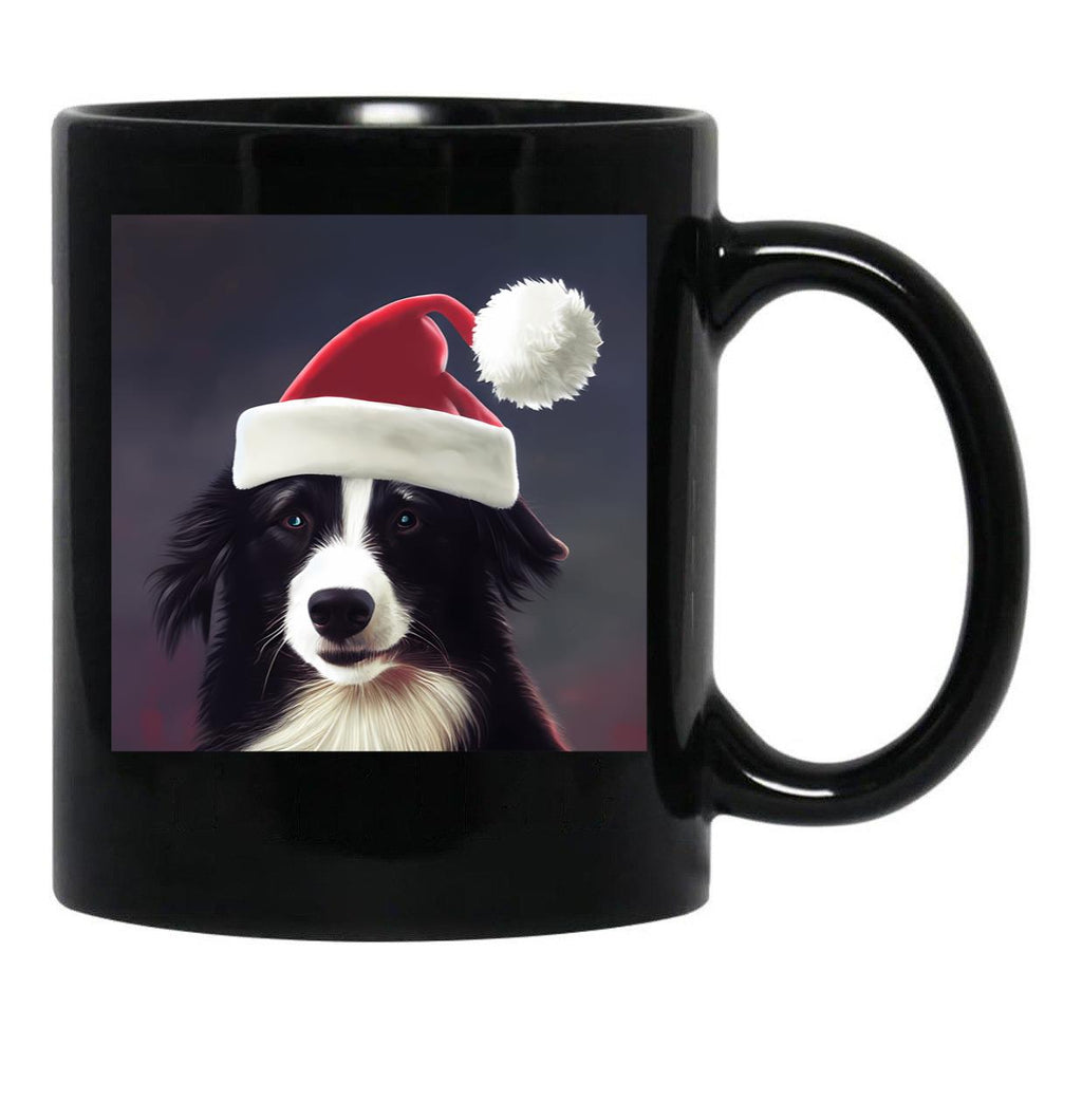 Christmas Border Collie - Perfect For Animal Lovers Black Coffee Mug, Gift Coffee Mug - Black