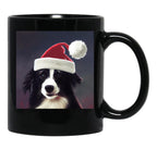 Christmas Border Collie - Perfect For Animal Lovers Black Coffee Mug, Gift Coffee Mug - Black