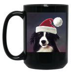 Christmas Border Collie - Perfect For Animal Lovers Black Coffee Mug, Gift Coffee Mug