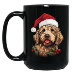 Christmas Goldendoodle Black Coffee Mug, Gift Coffee Mug