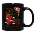 Christmas In Heaven' Poem With Rocking Chair And Butterflies Black Coffee Mug - Black