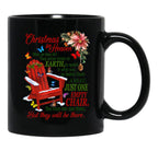 Christmas In Heaven' Poem With Rocking Chair And Butterflies Black Coffee Mug - Black