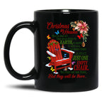 Christmas In Heaven' Poem With Rocking Chair And Butterflies Black Coffee Mug