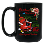 Christmas In Heaven' Poem With Rocking Chair And Butterflies Black Coffee Mug