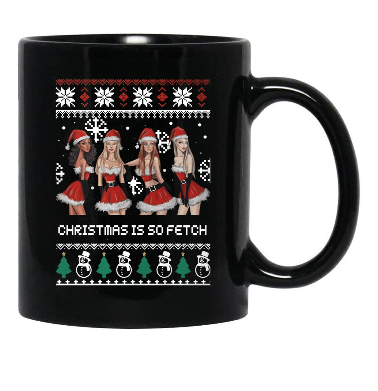 Christmas Is So Fetch Black Coffee Mug, Gift Coffee Mug - Black