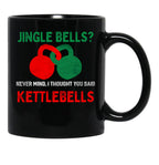 Christmas Kettlebells Black Coffee Mug, Gift Coffee Mug - Black