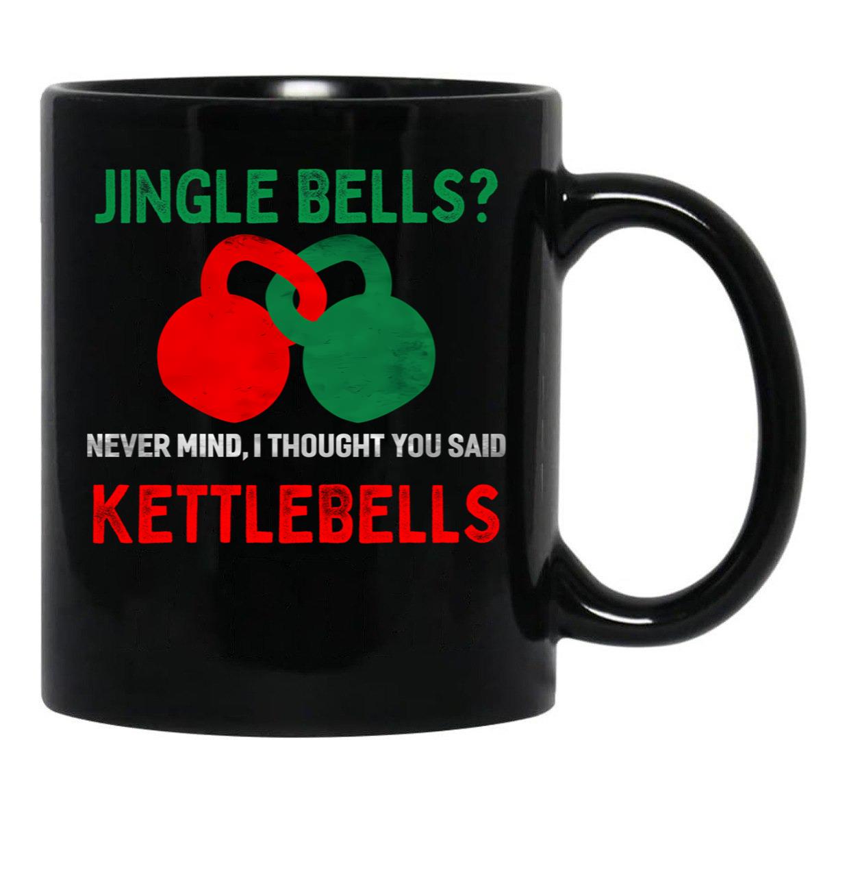 Christmas Kettlebells Black Coffee Mug, Gift Coffee Mug - Black