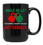 Christmas Kettlebells Black Coffee Mug, Gift Coffee Mug