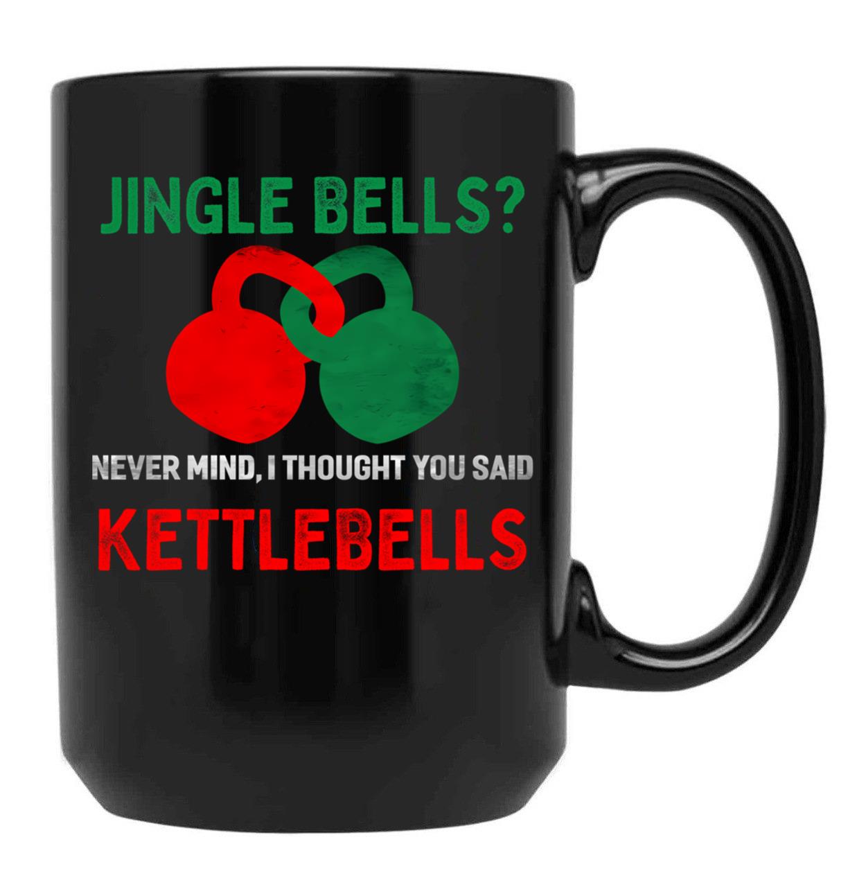 Christmas Kettlebells Black Coffee Mug, Gift Coffee Mug