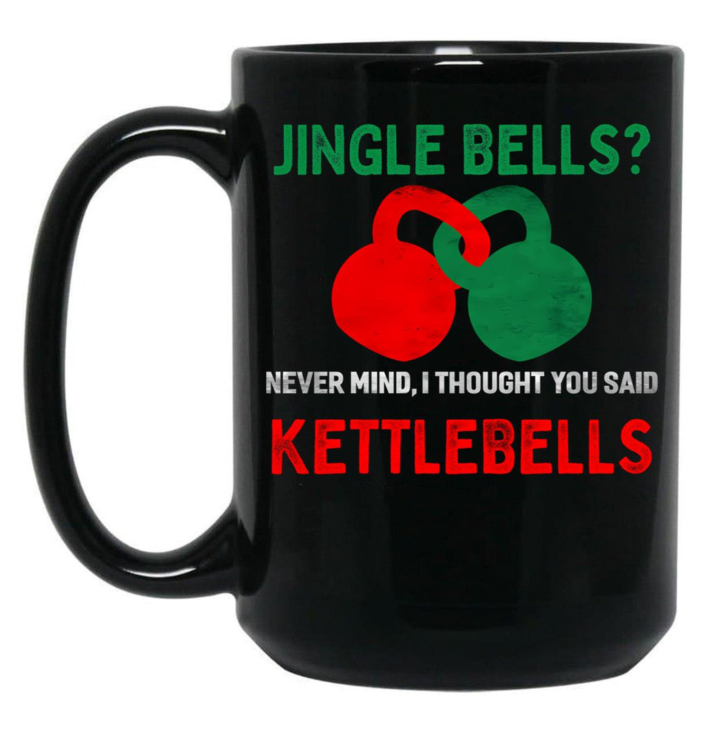 Christmas Kettlebells Black Coffee Mug, Gift Coffee Mug