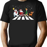 Christmas Road T-Shirt for Men & Women, T-Shirts Graphic Tee - Black