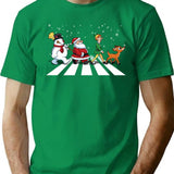 Christmas Road T-Shirt for Men & Women, T-Shirts Graphic Tee - Green
