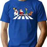 Christmas Road T-Shirt for Men & Women, T-Shirts Graphic Tee - Blue