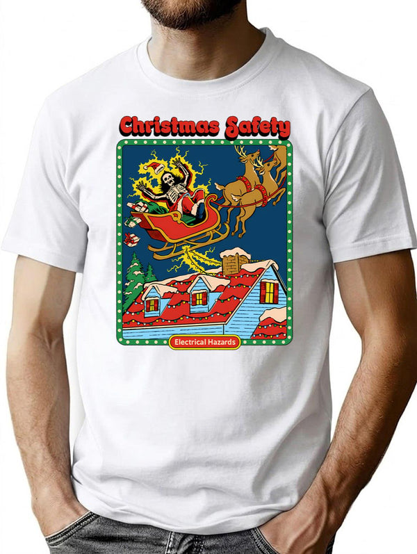 Christmas Safety T-Shirt for Men & Women, T-Shirts Graphic Tee - White