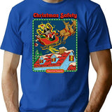 Christmas Safety T-Shirt for Men & Women, T-Shirts Graphic Tee - Blue