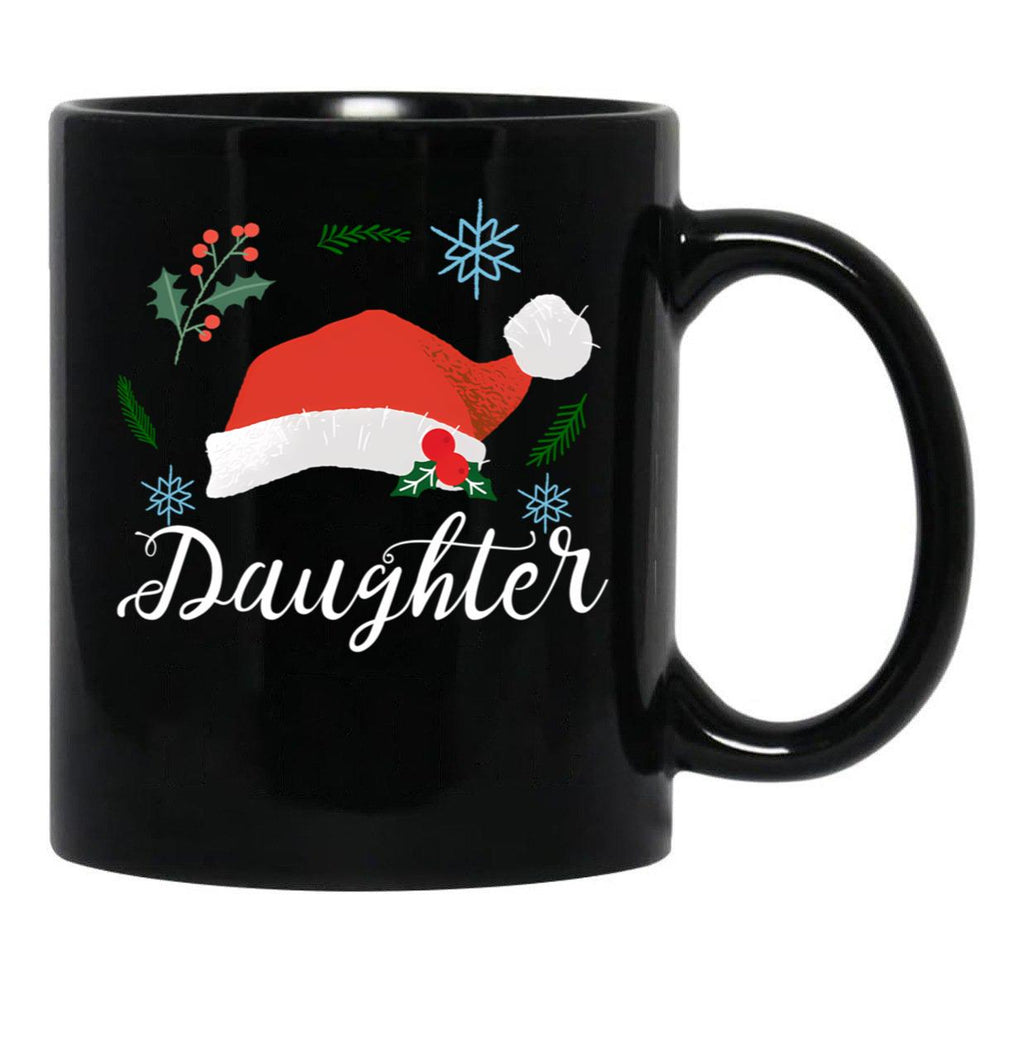 Christmas Santa Mug Family Matching For Daughter Merry Christmas Black Coffee Mug - Black