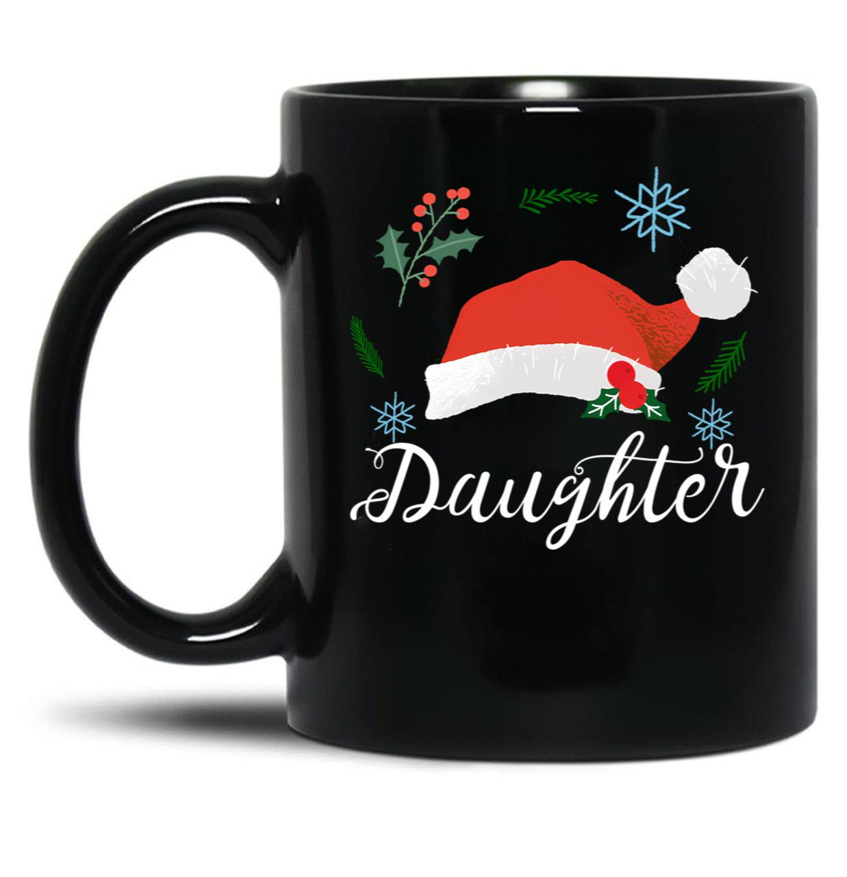 Christmas Santa Mug Family Matching For Daughter Merry Christmas Black Coffee Mug