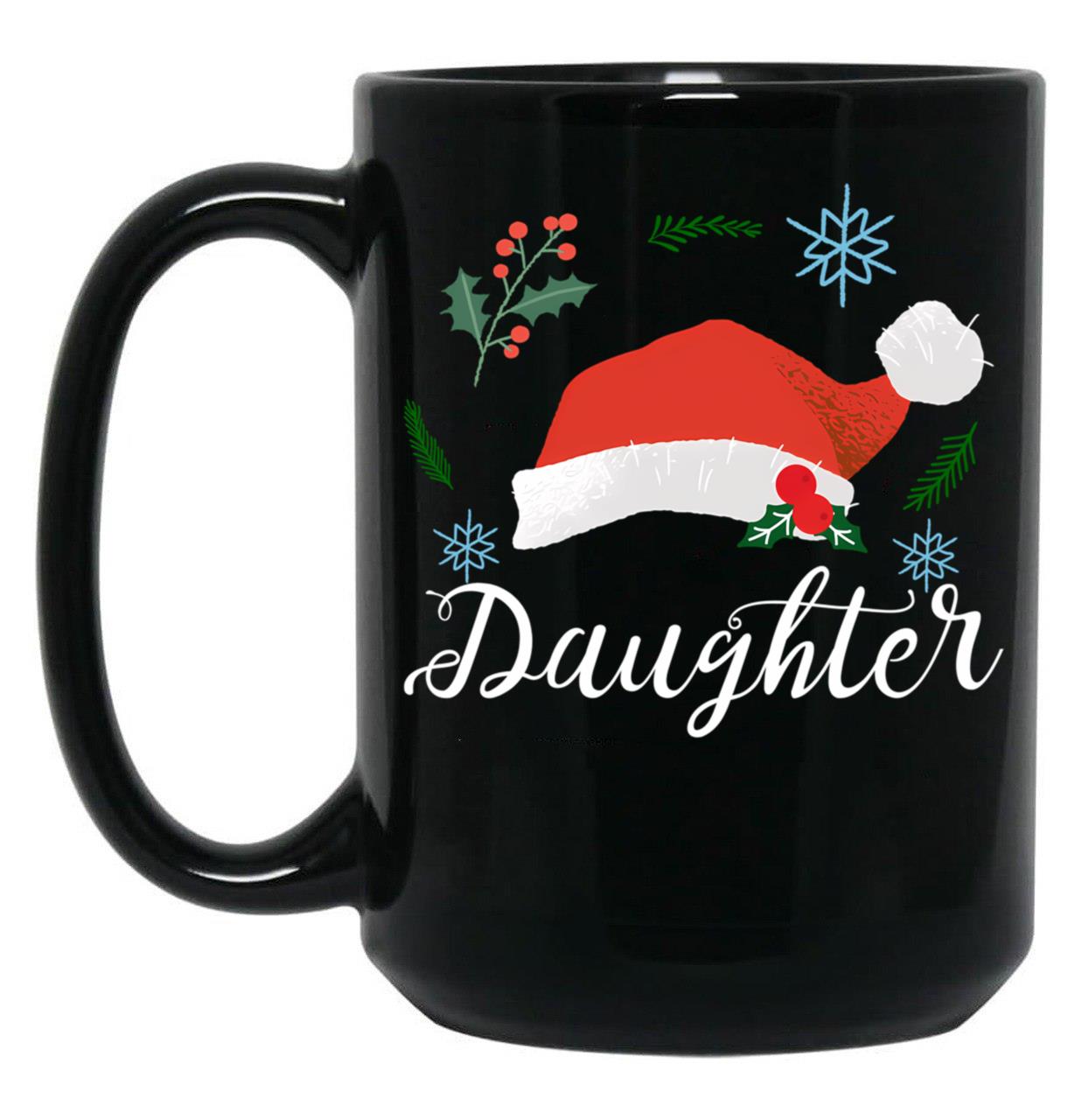 Christmas Santa Mug Family Matching For Daughter Merry Christmas Black Coffee Mug