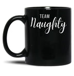 Christmas Team Naughty List Black Coffee Mug
