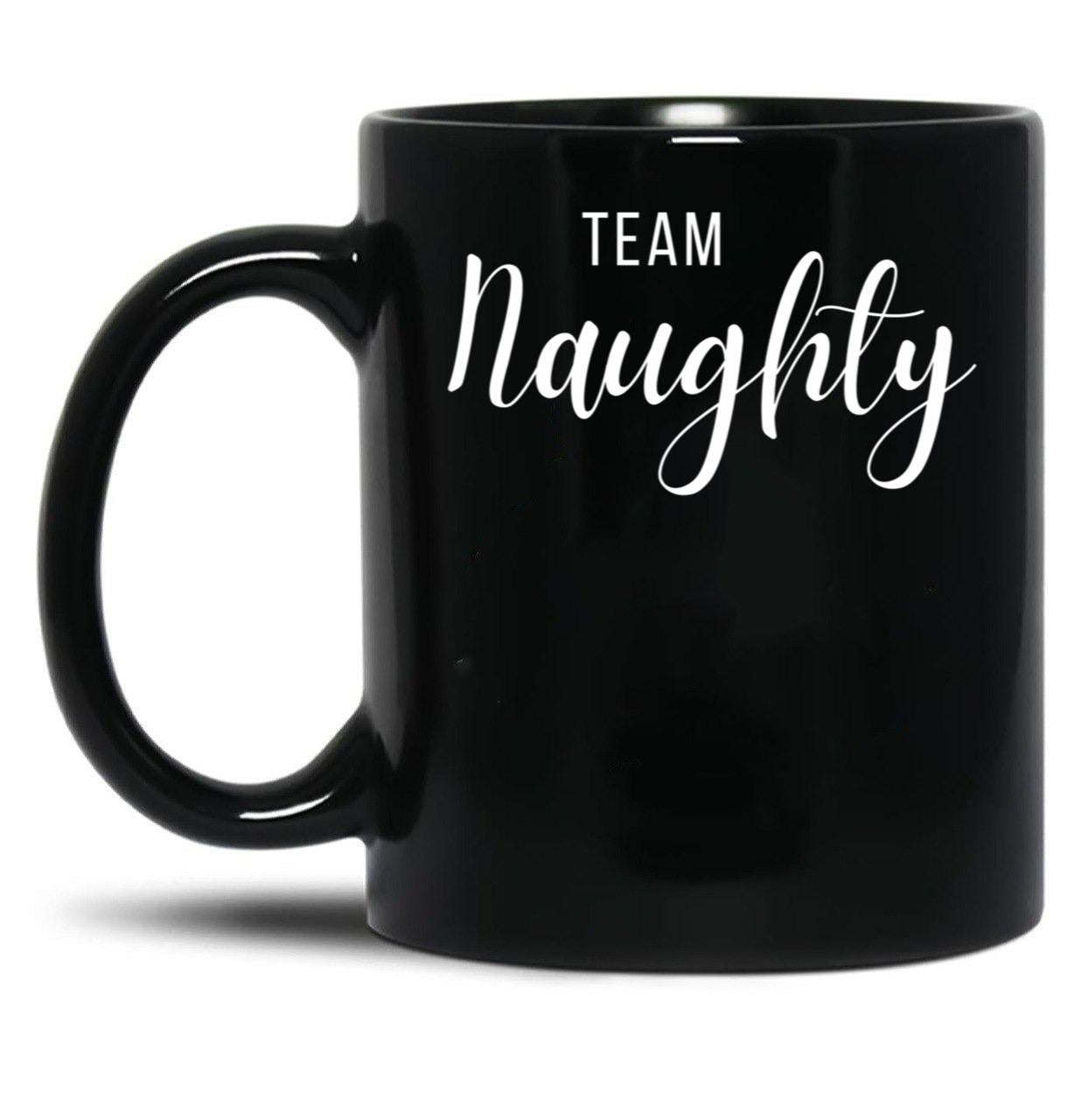 Christmas Team Naughty List Black Coffee Mug
