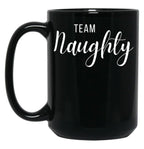 Christmas Team Naughty List Black Coffee Mug