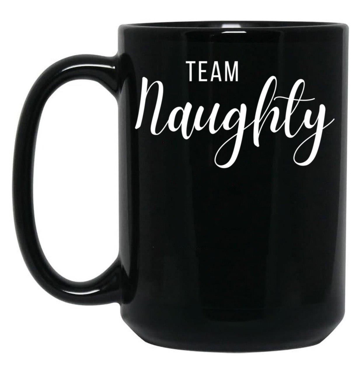 Christmas Team Naughty List Black Coffee Mug