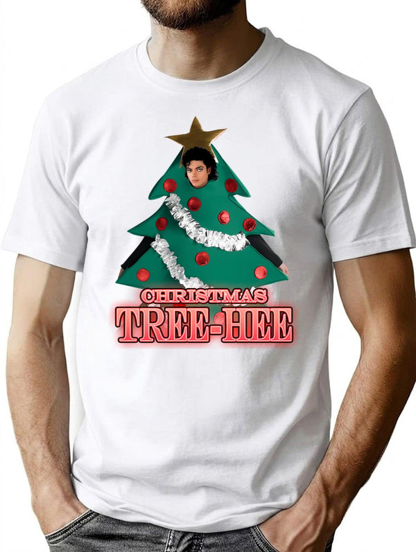 Christmas Tree-Hee T-Shirt for Men & Women, T-Shirts Graphic Tee - White
