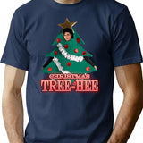 Christmas Tree-Hee T-Shirt for Men & Women, T-Shirts Graphic Tee - Navy
