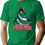Christmas Tree-Hee T-Shirt for Men & Women, T-Shirts Graphic Tee - Green