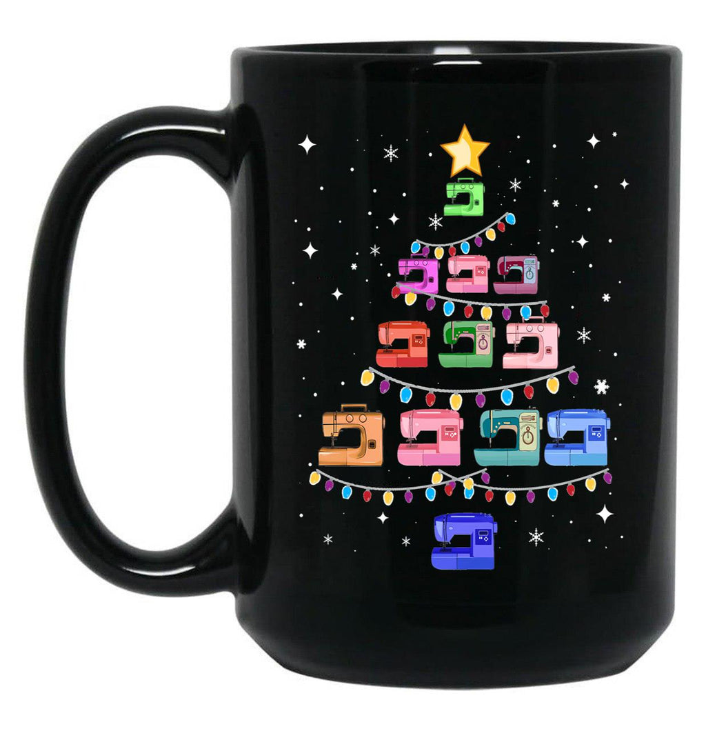 Christmas-Tree-Sewing-Gift-For-Funny-Christmas-Lover Black Coffee Mug, Gift Coffee Mug