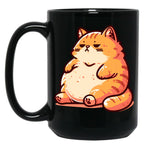 Chubby Cute Orange Cat Black Coffee Mug, Gift Coffee Mug
