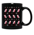 Chubby Galah Christmas Pattern Black Coffee Mug, Gift Coffee Mug - Black