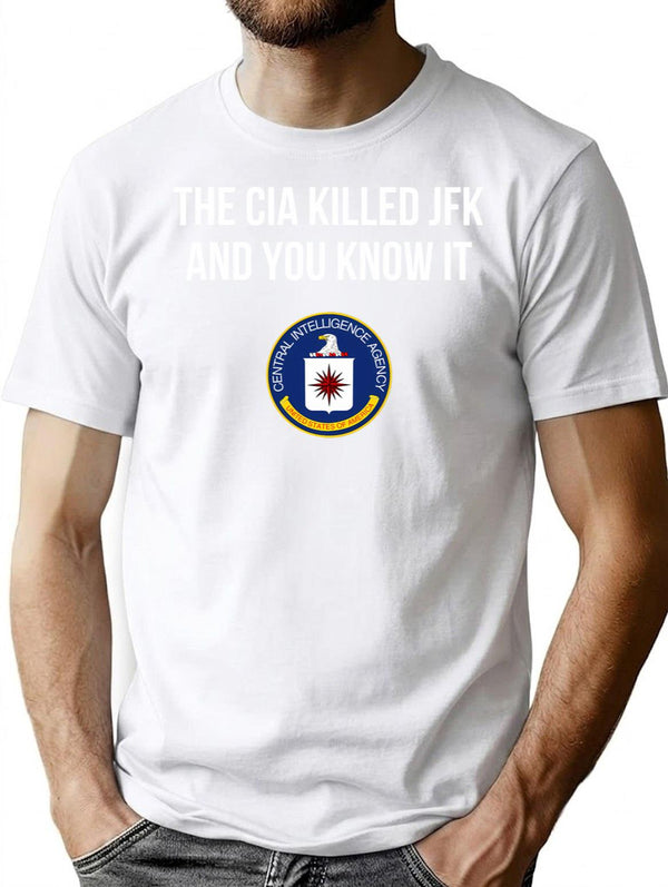 Cia Killed Jfk  Premium Heavyweight Cotton T-Shirt - White