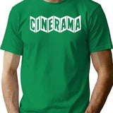 Cinerama (White Vintage Logo) T-Shirt for Men & Women, T-Shirts Graphic Tee - Green