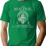 Clan Macneil Of Barra Crest Scottish Surname Tartan Thistle Vintage T-Shirt for Men & Women, T-Shirts Graphic Tee - Green