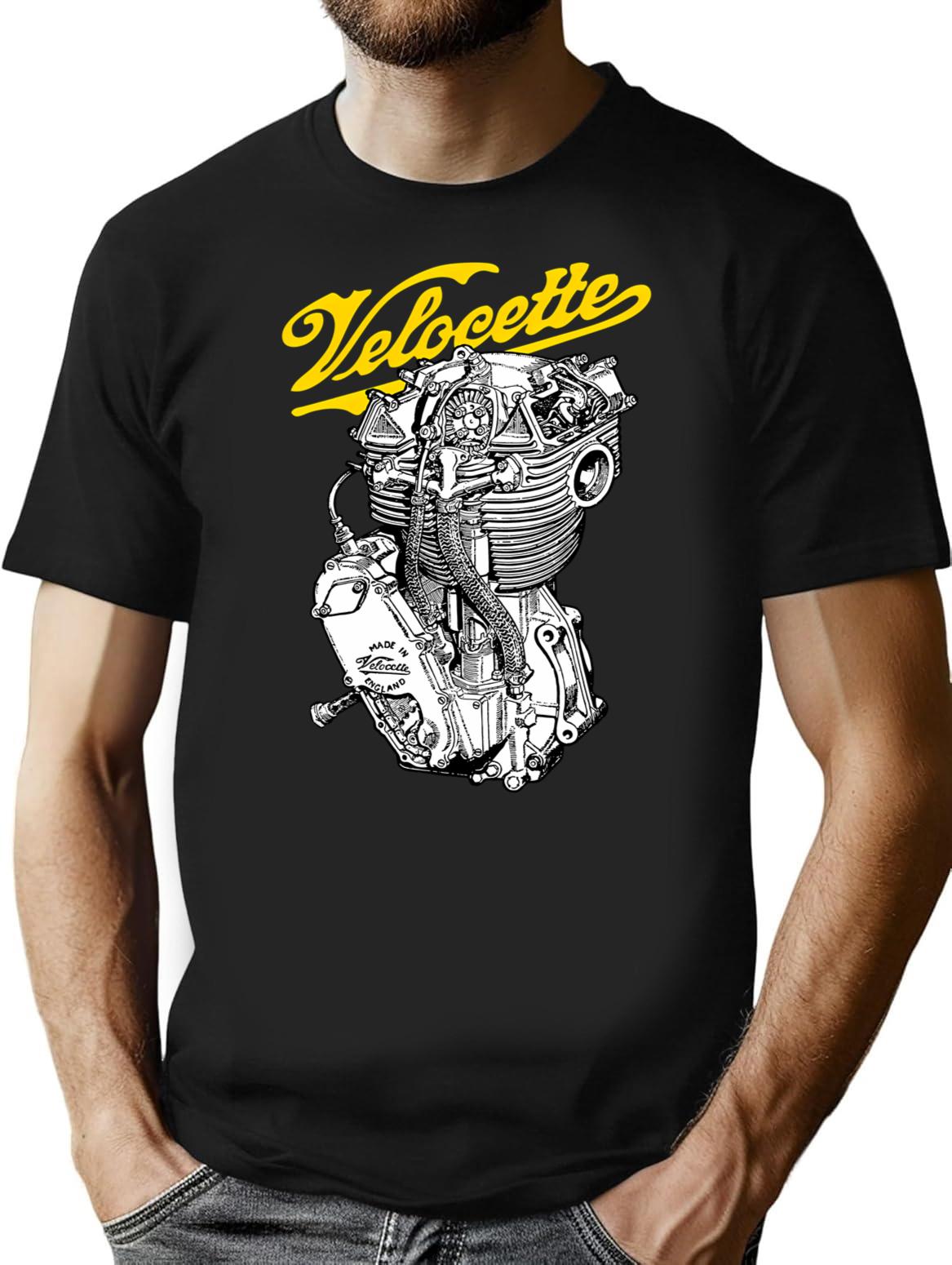 Classic British Motorcycle Engine - Velocette Ktt350 T-Shirt for Men & Women, T-Shirts Graphic Tee - Black