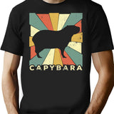 Classic Capybara Lover Vintage Retro Animal T-Shirt for Men & Women, T-Shirts Graphic Tee - Black