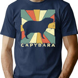 Classic Capybara Lover Vintage Retro Animal T-Shirt for Men & Women, T-Shirts Graphic Tee - Navy