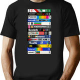 Classic Full Stack Of Retro Blank Vhs Tapes T-Shirt for Men & Women, T-Shirts Graphic Tee - Black